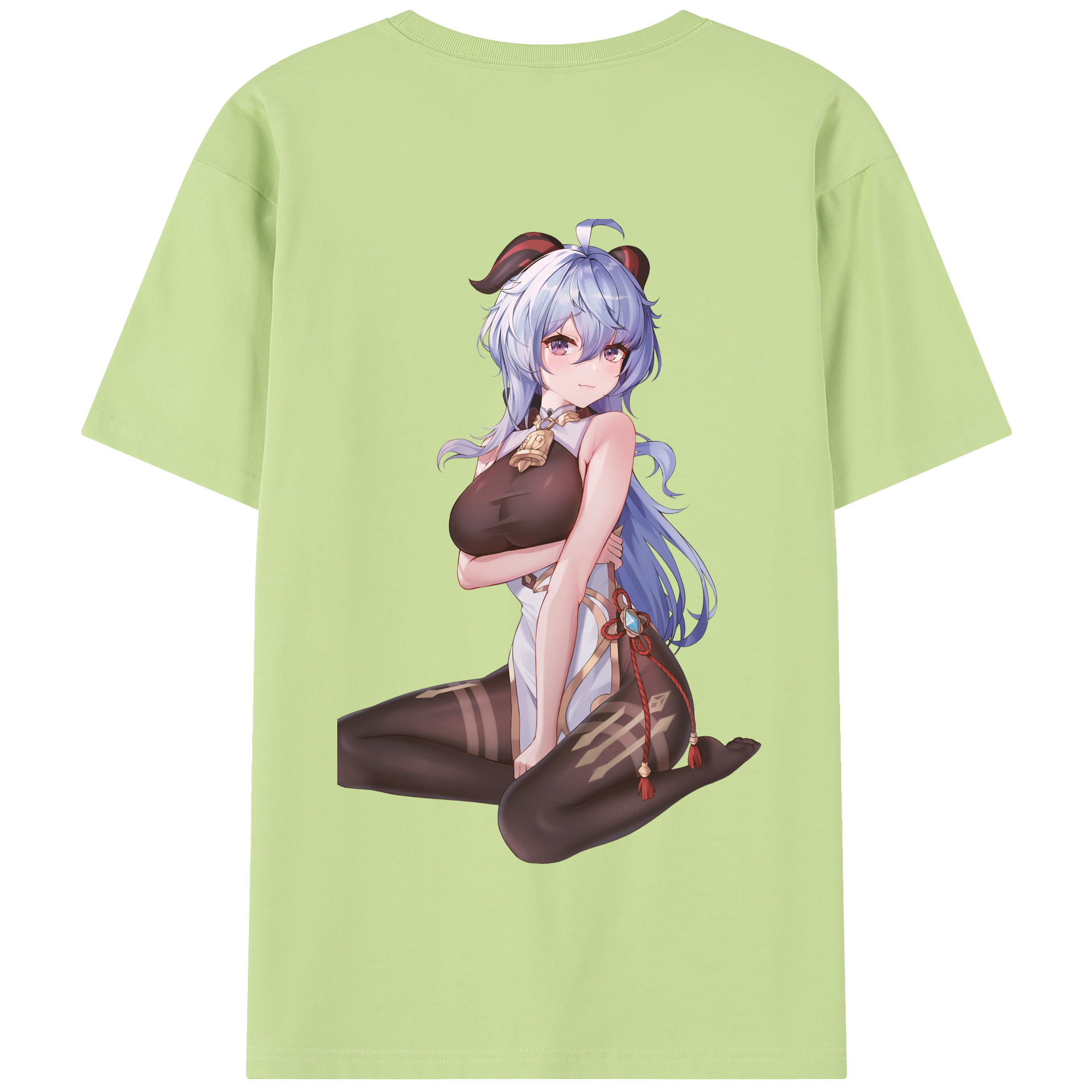 げんし神 甘雨 かんう genshin Ganyu 綿100％半袖Tシャツ（背面プリント）